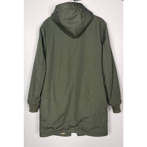 Alpha Industries Mens M Olive Green M-47 Pile Liner Long Jacket Reversible Hood - Picture 3 of 16